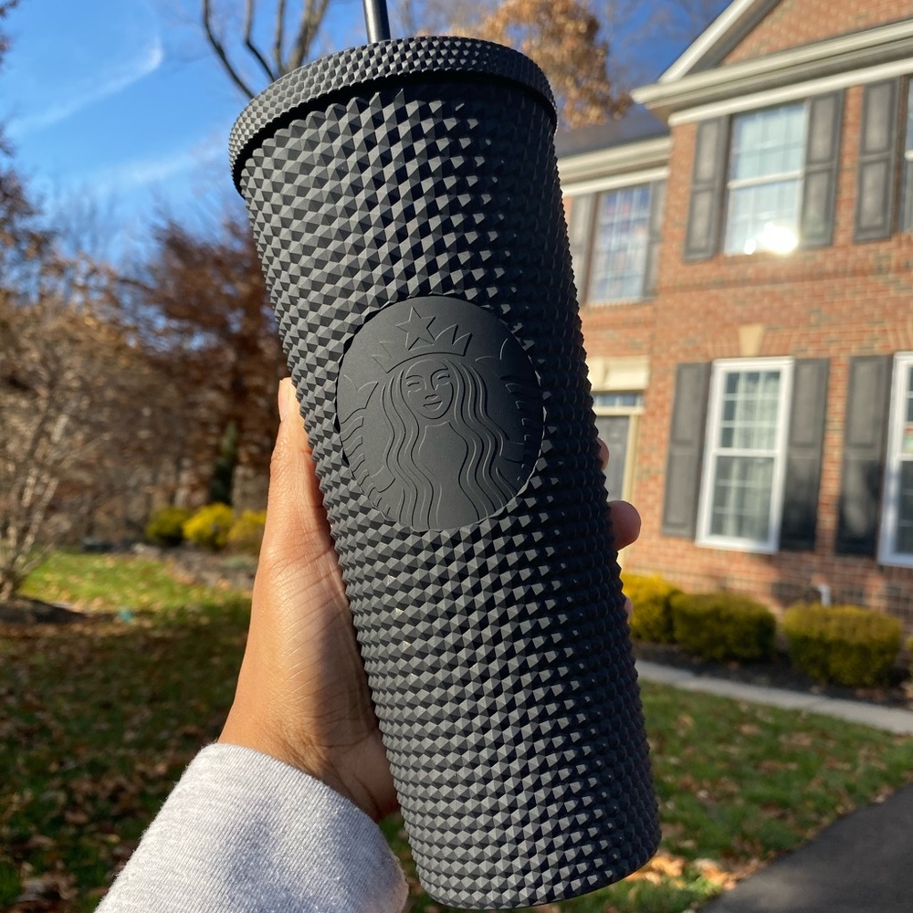 2019 Matte Black 3D Studded Starbucks Tumbler Cup